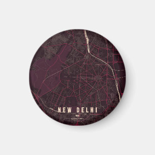 New Delhi India City Map Magnet