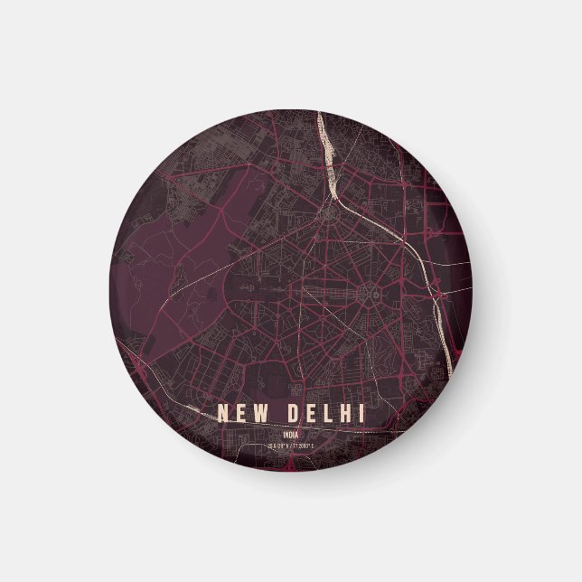 New Delhi India City Map  Magnet (Front)