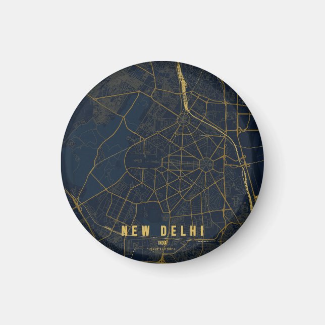 New Delhi India City Map  Magnet (Front)