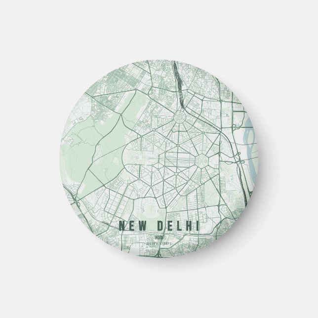 New Delhi India City Map  Magnet (Front)