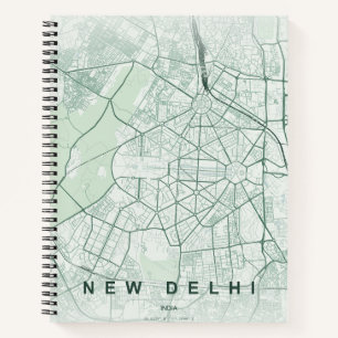 New Delhi India City Map Minimal Design Notebook