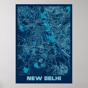 New Delhi - India Peace City Map Poster