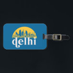 New Delhi India Retro City Skyline Cityscape Art Luggage Tag<br><div class="desc">Vintage and retro city design with beautiful skyline, tourist attraction and cityscape art. Cool skyscraper and building silhouette illustration merchandise for tourist and traveller. Perfect as souvenir to bring back home when travelling. Save the memory of your travel and vacation with family and friends. Background colour can be customised to...</div>