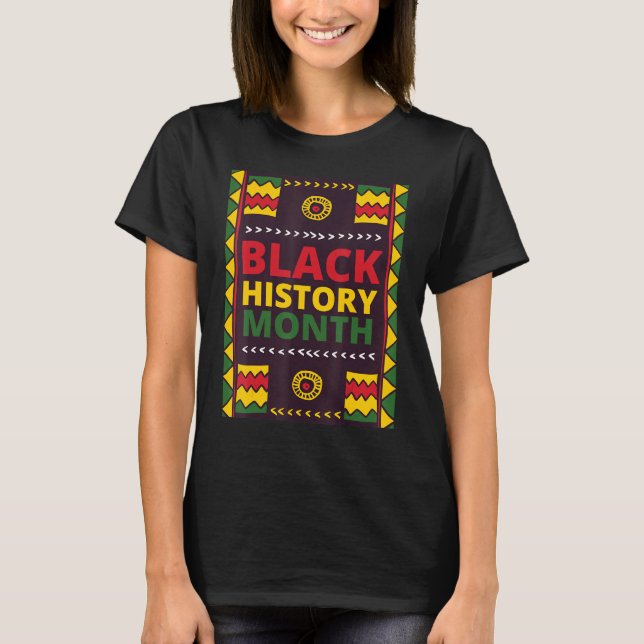 New Design African Colour Pattern  Black History M T-Shirt (Front)