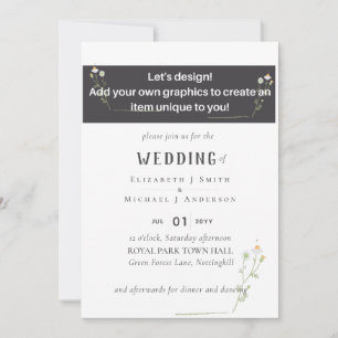 NEW! DESIGN OWN WEDDING INVITE - 5x7 from 2.05