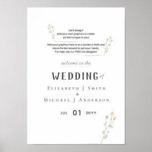 NEW! DESIGN OWN WEDDING SIGN 11x15.4