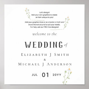 NEW! DESIGN OWN WELCOME WEDDING POSTER Budget