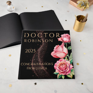 New Doctor, PhD Doctorate floral matte gift Guest Book
