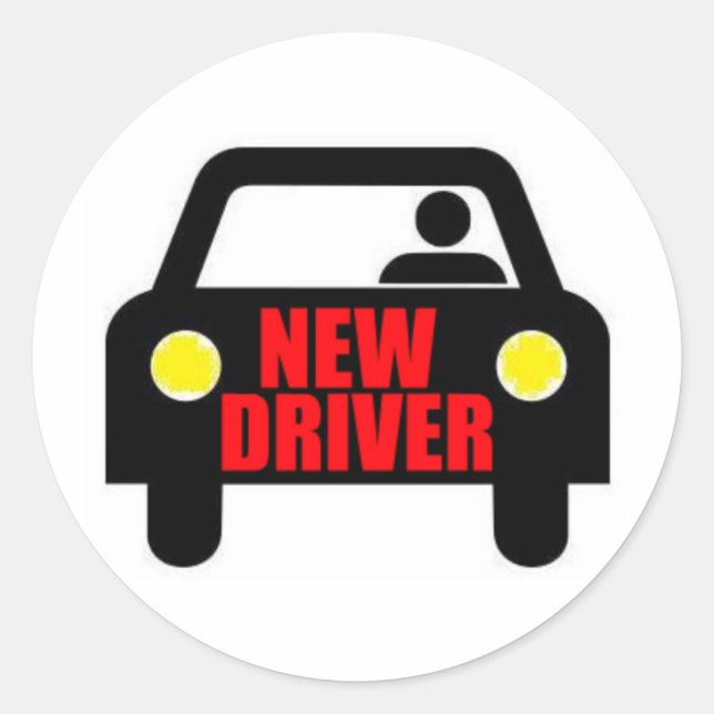 New Driver Classic Round Sticker (Front)