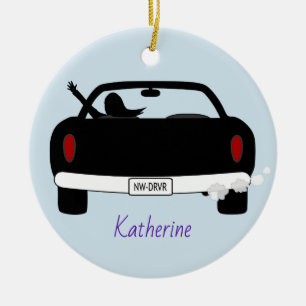 New Driver Female Personalised Ceramic Tree Decoration