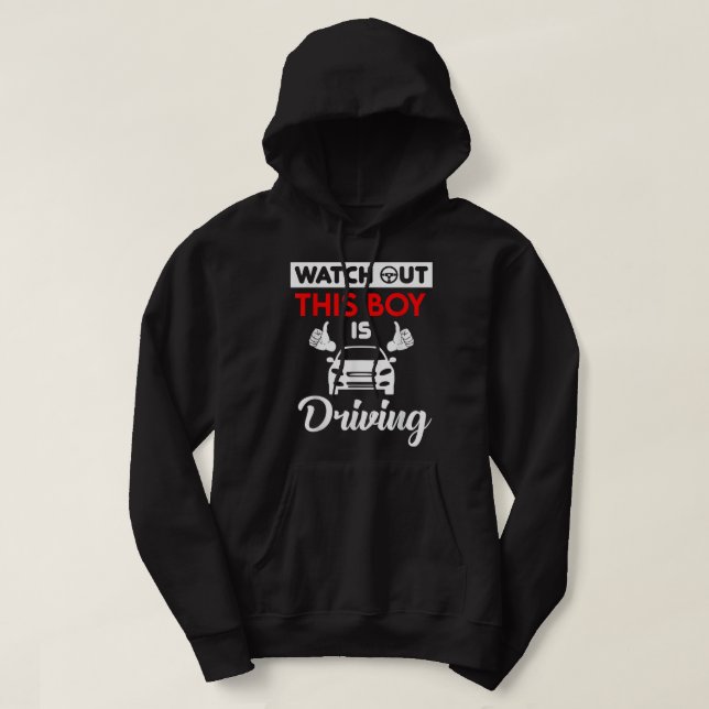 New Driver Gifts Funny for Teen Girls and Boys Stu Hoodie (Design Front)