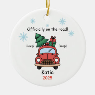 New Driver Ornament, Custom Licensed Driver  Ceramic Tree Decoration