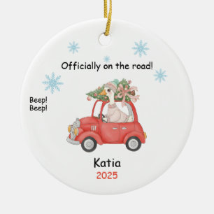 New Driver Ornament, Custom Licensed Driver Gift Ceramic Tree Decoration
