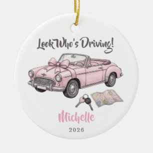 New Driver Personalised Name Drivers License Car Ceramic Tree Decoration