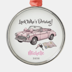 New Driver Personalised Name Drivers License Car Metal Tree Decoration