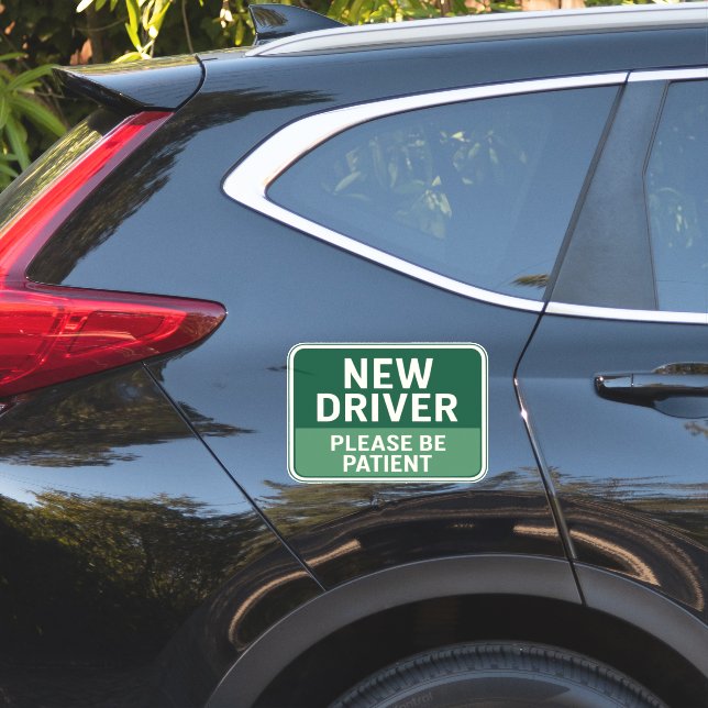  New Driver - Please Be Patient Green Road Sign  (Car Side)