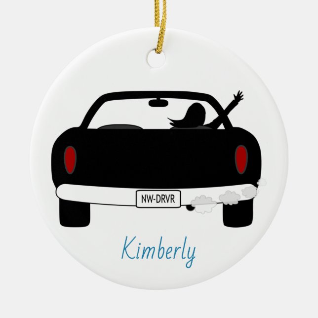 New Driver RIGHT Hand Drive Female Ceramic Tree Decoration (Front)
