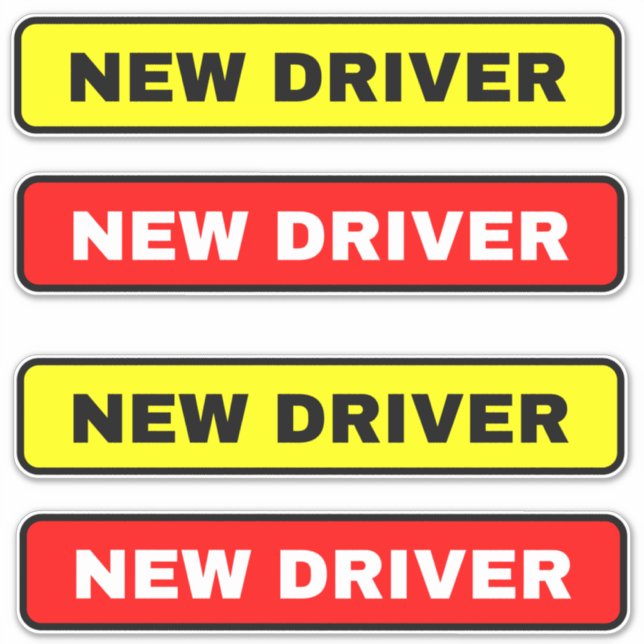 New Driver Sign Sticker (Alert Other Drivers) (Front)