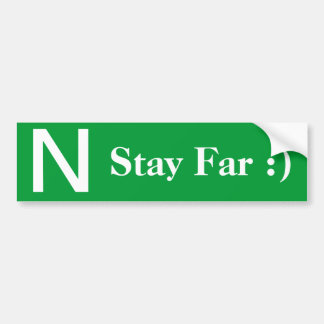 New driver stay far green bumper sticker