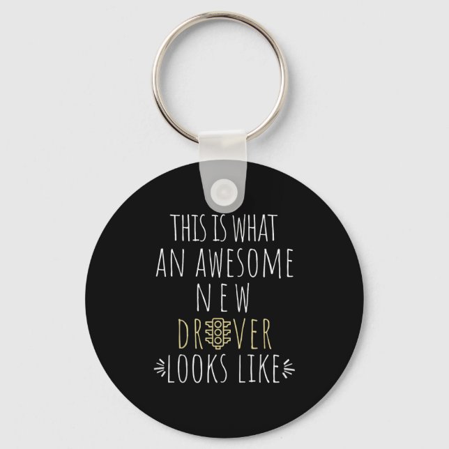 New Drivers License Ped Road Test Funny Quote Driv Key Ring (Front)