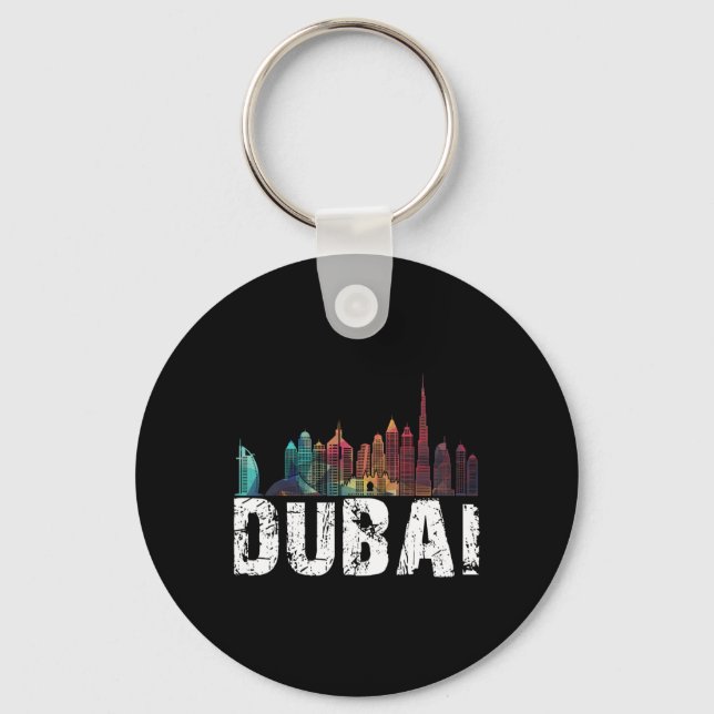 New Dubai Love Skyline Uni For Holidays In Dubai  Key Ring (Front)