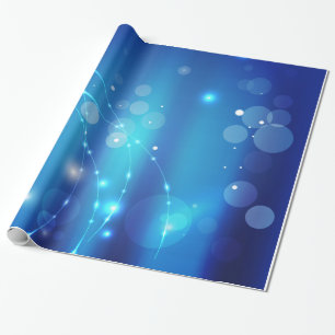 New Elegant Blue Light Swirl Pattern Wrapping Paper
