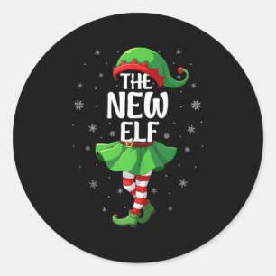 New Elf Christmas Girls Kids Women Elf Squad Xmas  Classic Round Sticker