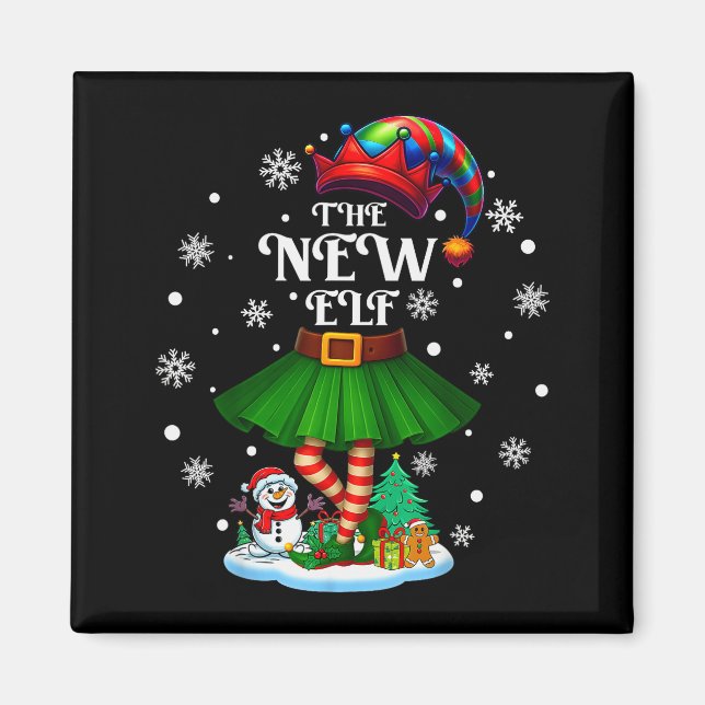 New Elf Squad Xmas Women Girls Mom Christmas Famil Magnet (Front)