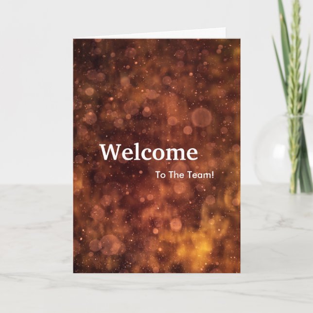 New Employee Welcome Gold Glitter Card (Front)