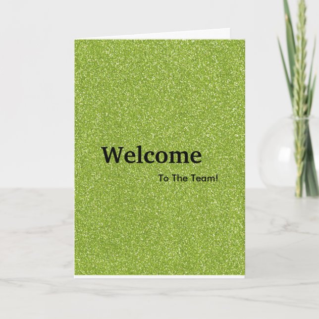 New Employee Welcome Gold Glitter Card (Front)