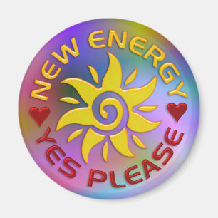 NEW ENERGY SUN light coloured Magnet