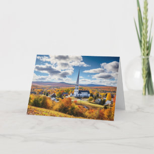 New England Autumn Landscape Card