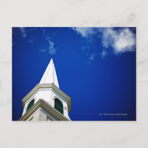 New England Church Steeple with a Royal Blue Sky Postcard