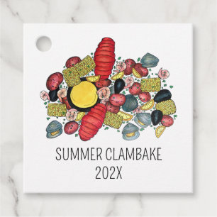 New England Clambake Lobster Boil Block Party Favour Tags