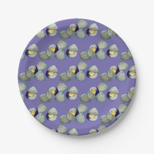 New England Clams Clambake Beach Summer Seafood Paper Plate
