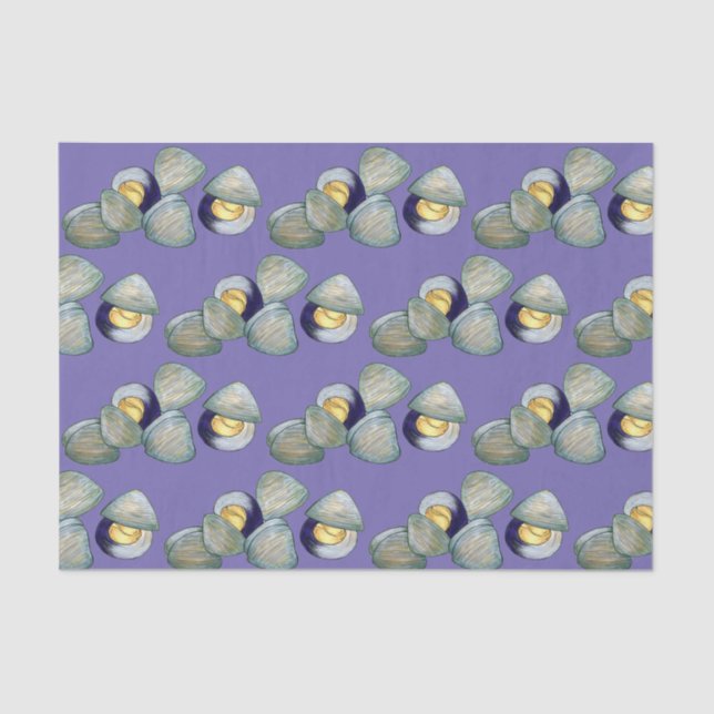New England Clams Clambake Beach Summer Seafood Tissue Paper (Front)
