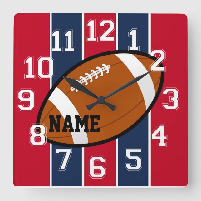 New England Colors Football Wall Clock (Front)