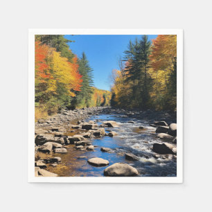 New England Colourful Landscape, Autumn, Napkin