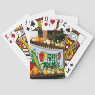 New England Country Farm Stand Autumn  Playing Cards