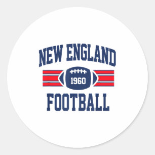 New England Football Athletic Vintage Srts Team Fa Classic Round Sticker