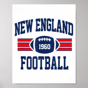 New England Football Athletic Vintage Srts Team Fa Poster