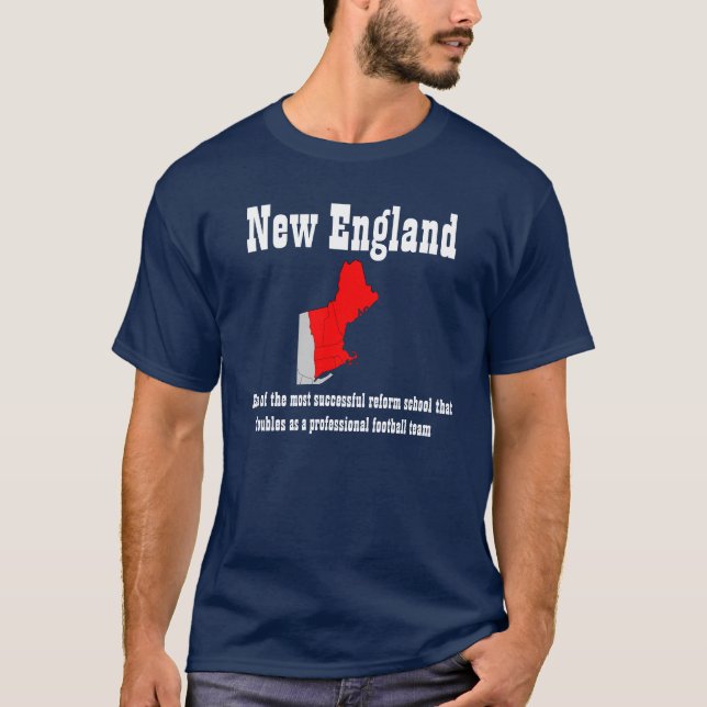 New England Football (dark w map) T-Shirt (Front)