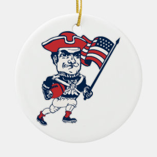 New England Football Mascot Ceramic Tree Decoration