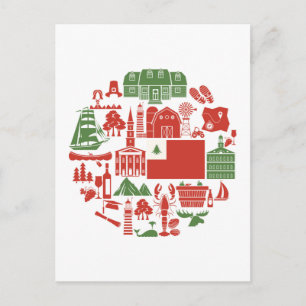 New England Icons Postcard