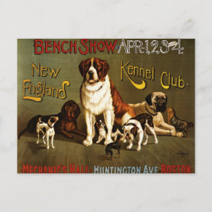 New England Kennel Club c.1890 show poster Postcard