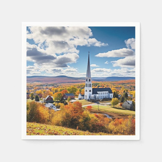 New England Landscape in Fall Napkin (Front)