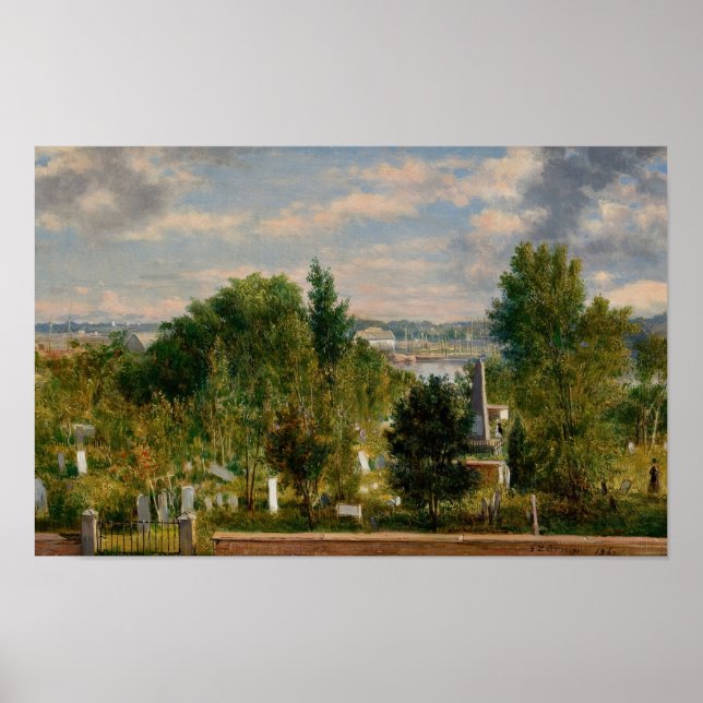 New England Landscape with Cemetery  Poster (Front)