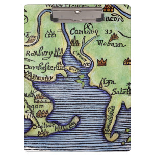NEW ENGLAND MAP 1677 CLIPBOARD
