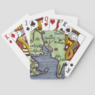 NEW ENGLAND MAP 1677 PLAYING CARDS