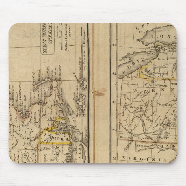 New England, Middle States Mouse Pad (Front)